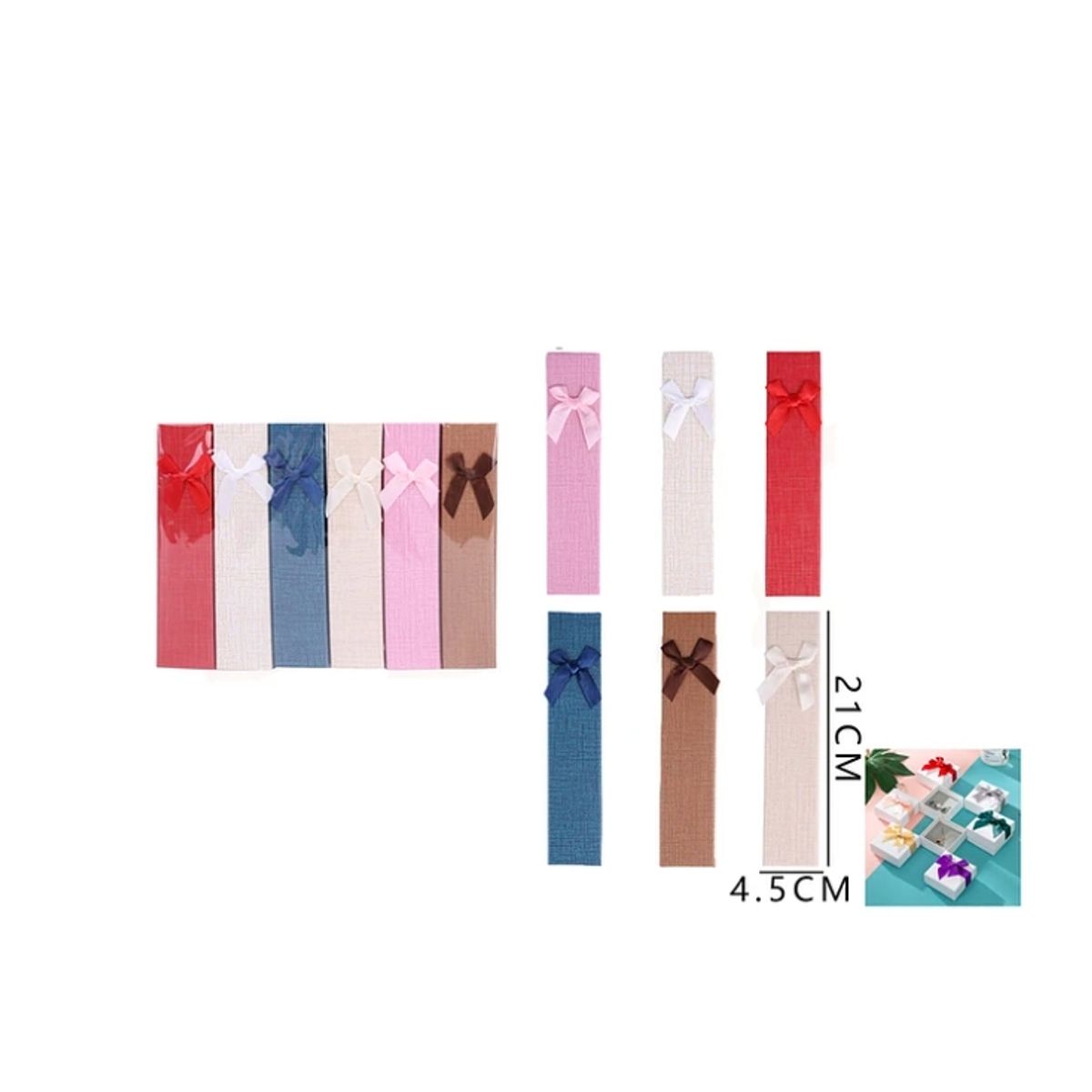 GENERICO - Cajita De Regalo Con Cinta 45x21 Cm 12 Pcs
