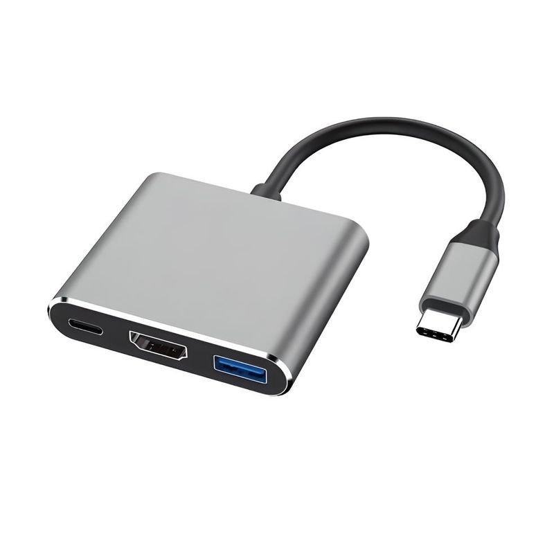 GENERICO - Adaptador Usb Tipo C A Hdmi 4k / Usb 3.1 / Usb-c Gris