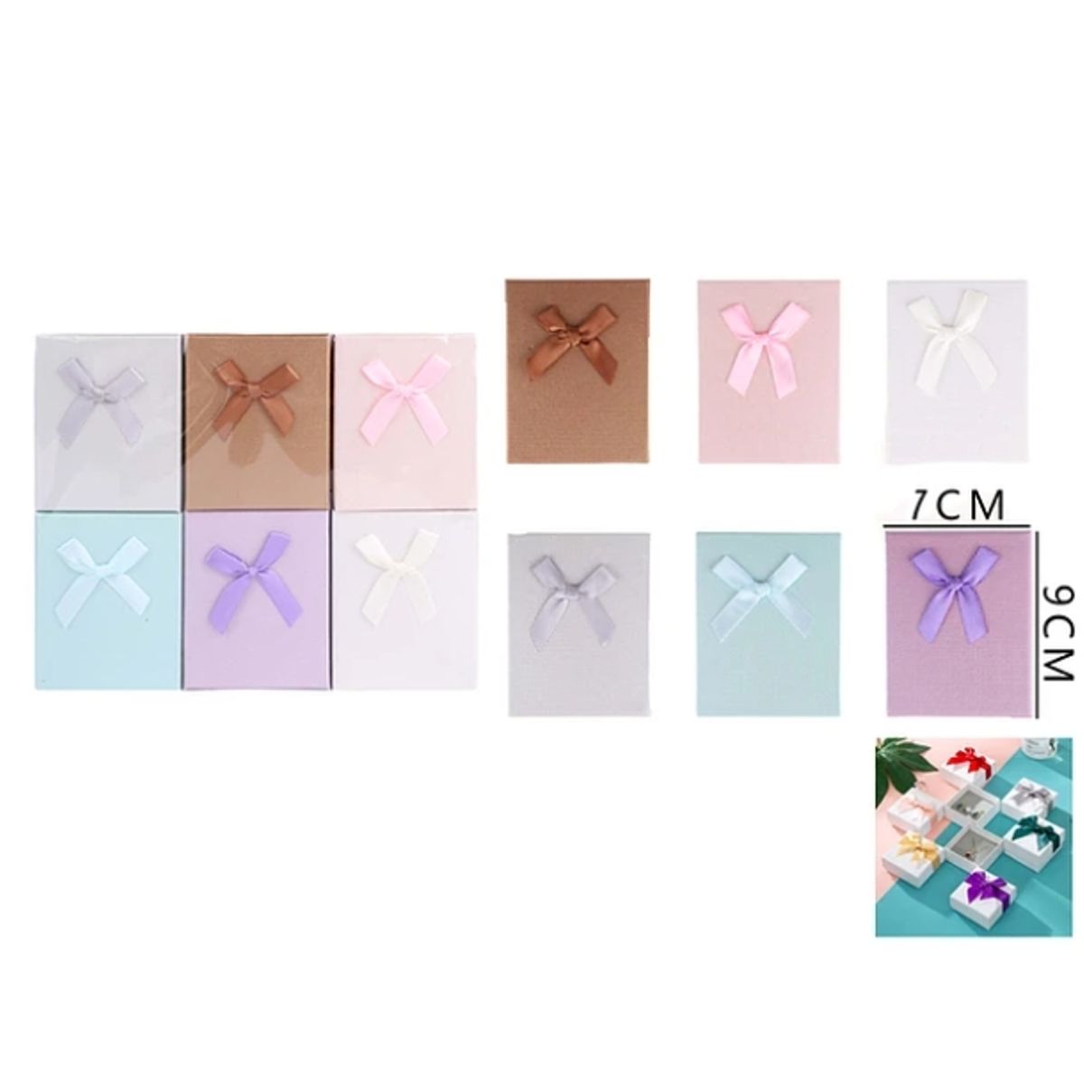 GENERICO - Cajita De Regalo Mate Con Cinta 7x9 Cm 12 Pcs