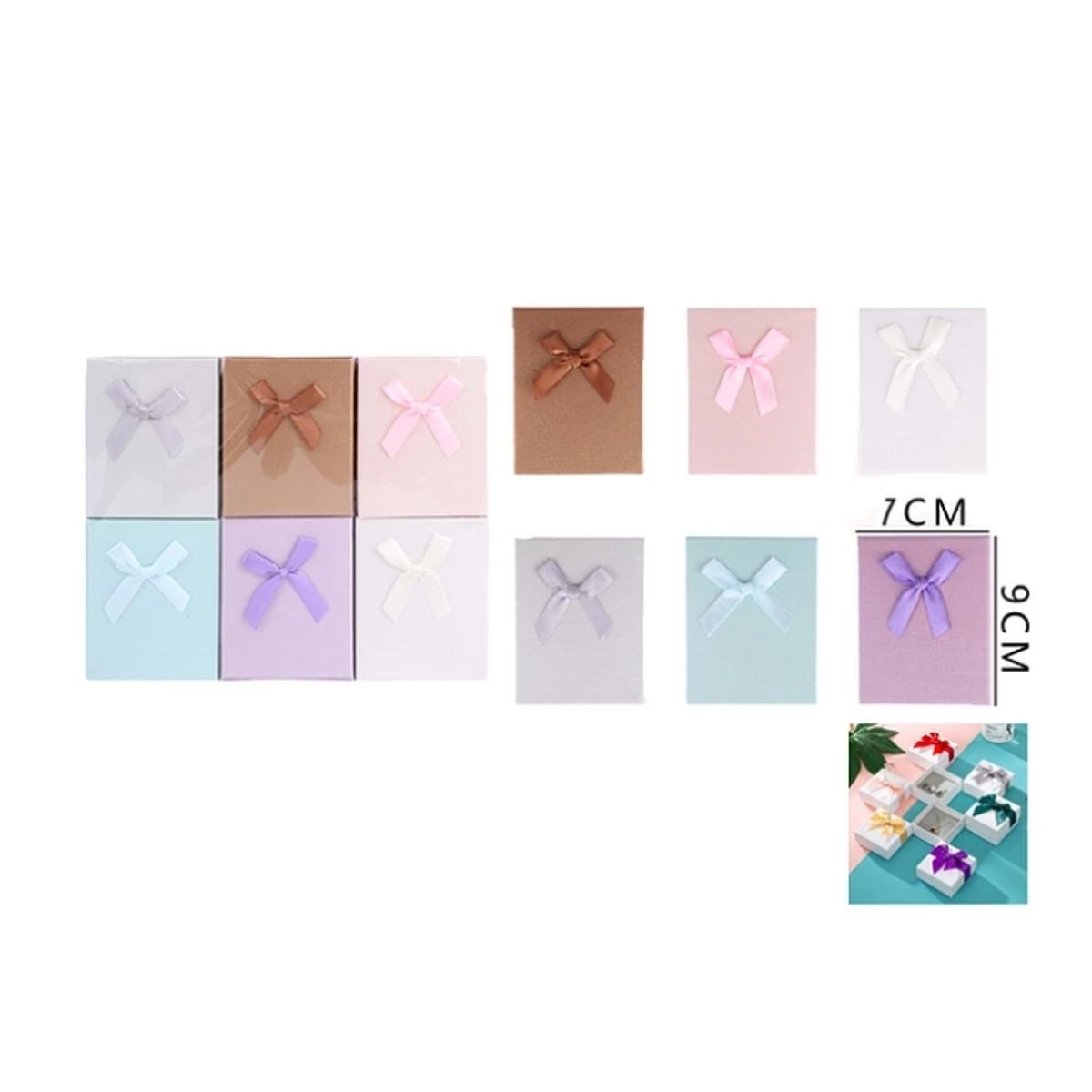 GENERICO - Cajita De Regalo Mate Con Cinta 7x9 Cm 12 Pcs