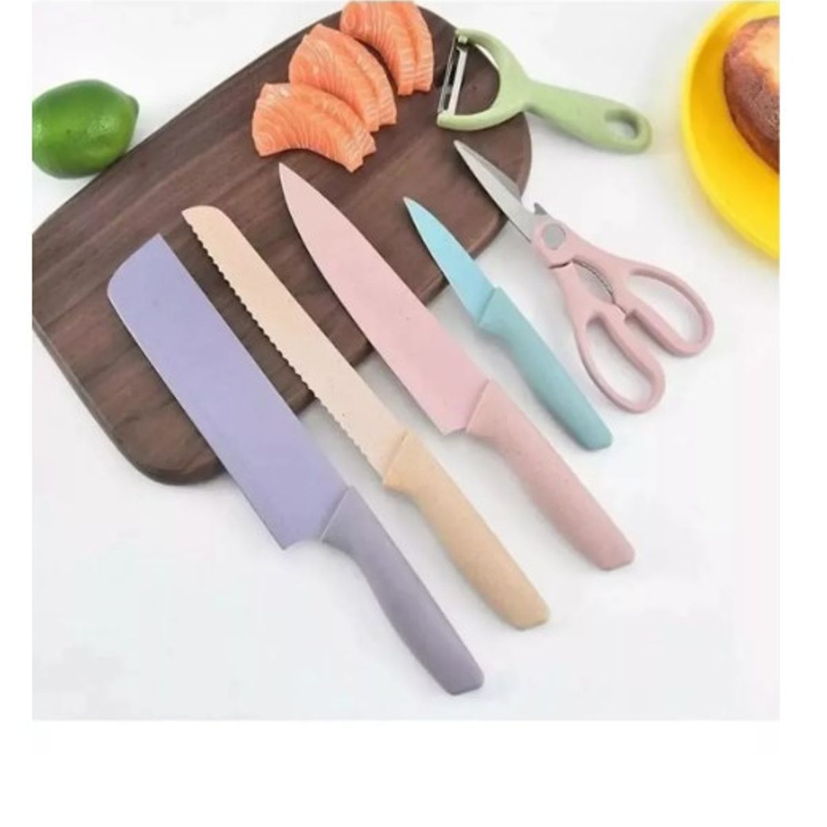 GENERICO - Juego Set Cuchillos Cocina X 6 Piezas Colores