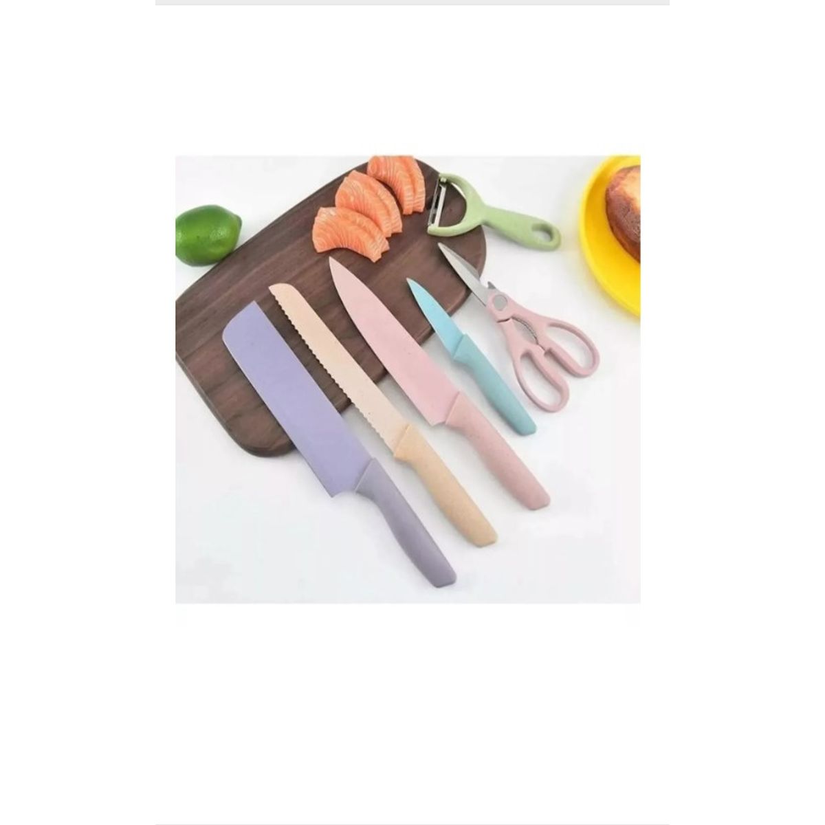 GENERICO - Juego Set Cuchillos Cocina X 6 Piezas Colores