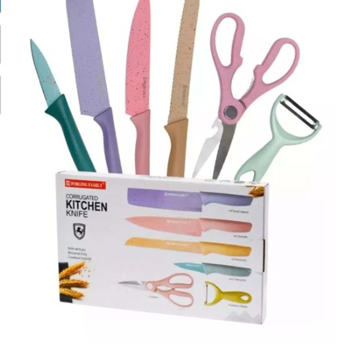 GENERICO - Juego Set Cuchillos Cocina X 6 Piezas Colores