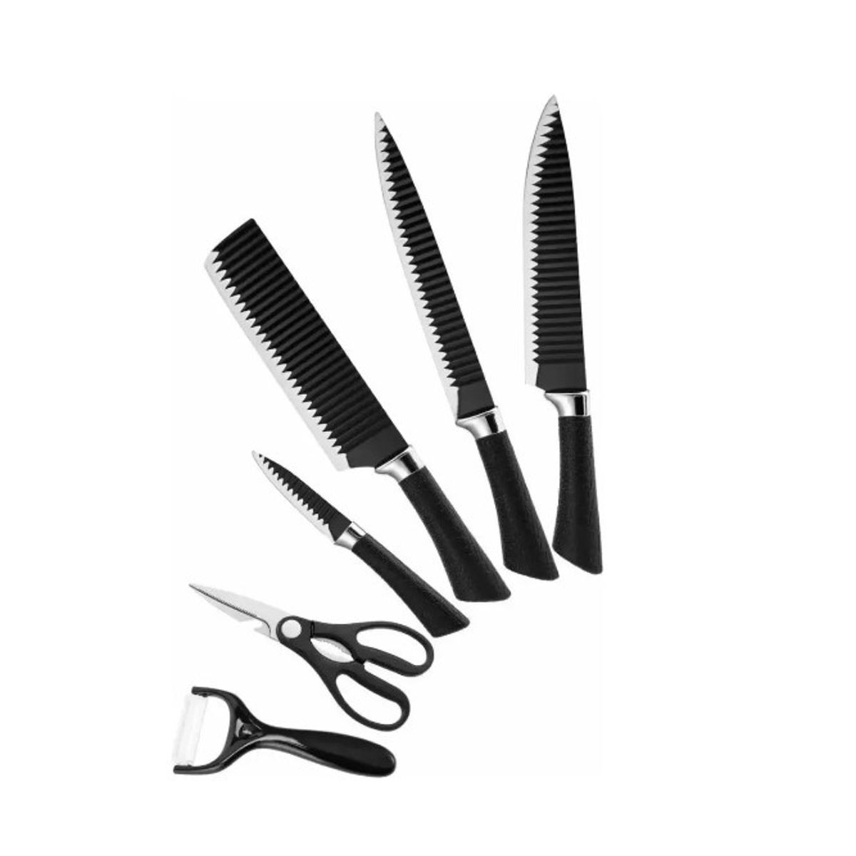 GENERICO - Set De 8 Cuchillos Juego Cuchillos Cocina + Tijera + Pelador