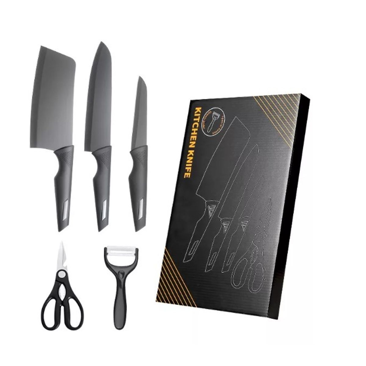 GENERICO - Set Cuchillos Premium Profesional5 Udsjuego Caja Cuchillos