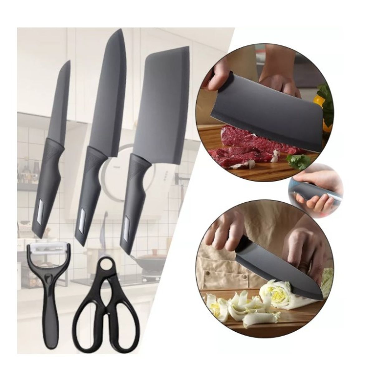 GENERICO - Set Cuchillos Premium Profesional5 Udsjuego Caja Cuchillos