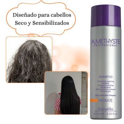 Imagen 2 del producto Shampoo Amethyste Hydrate 250ml Nutre Cabello Seco