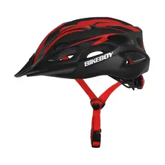 GENERICO - Casco adulto de bicicleta con luz negro rojo