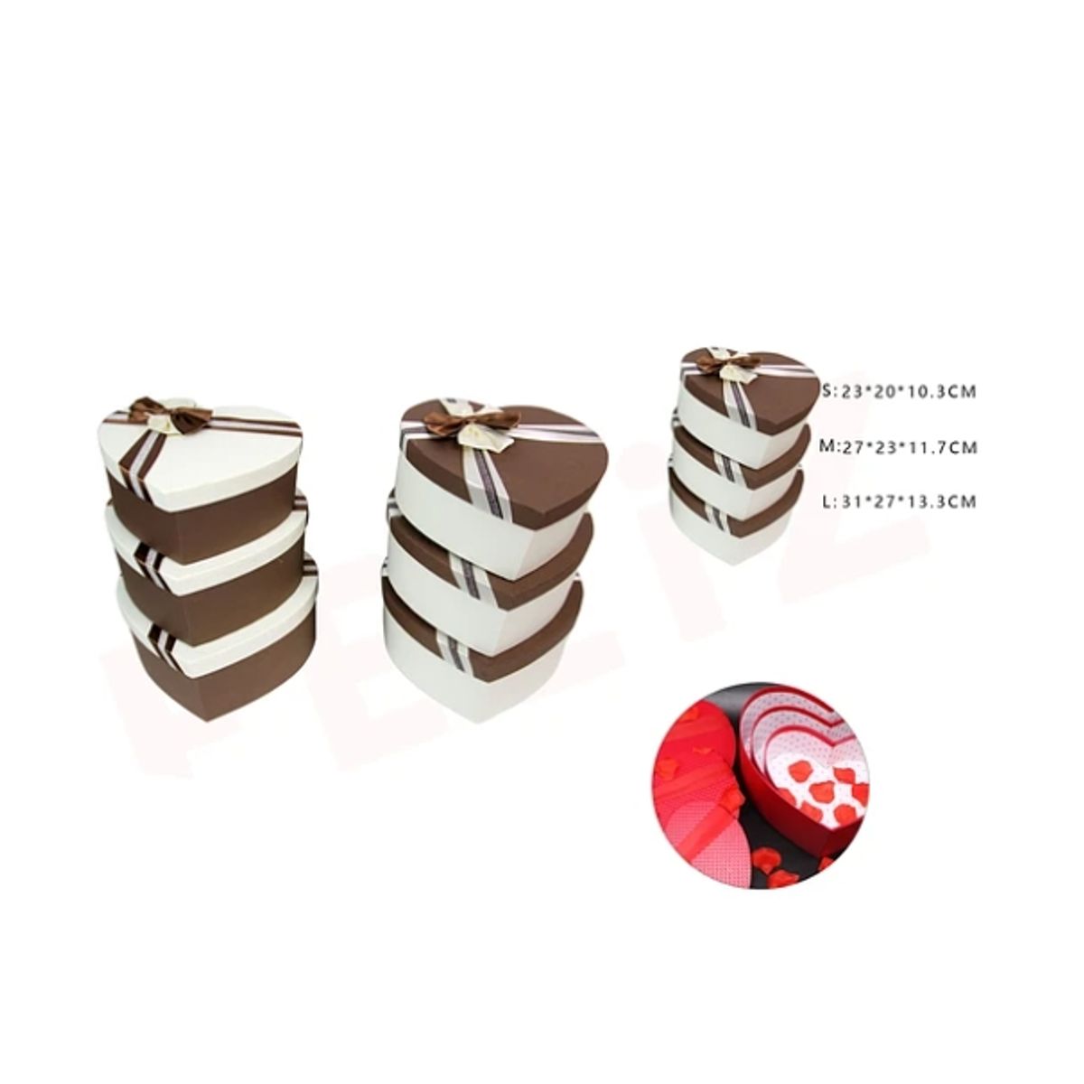 GENERICO - Caja De Regalo Corazon Marron Dia De La Madre