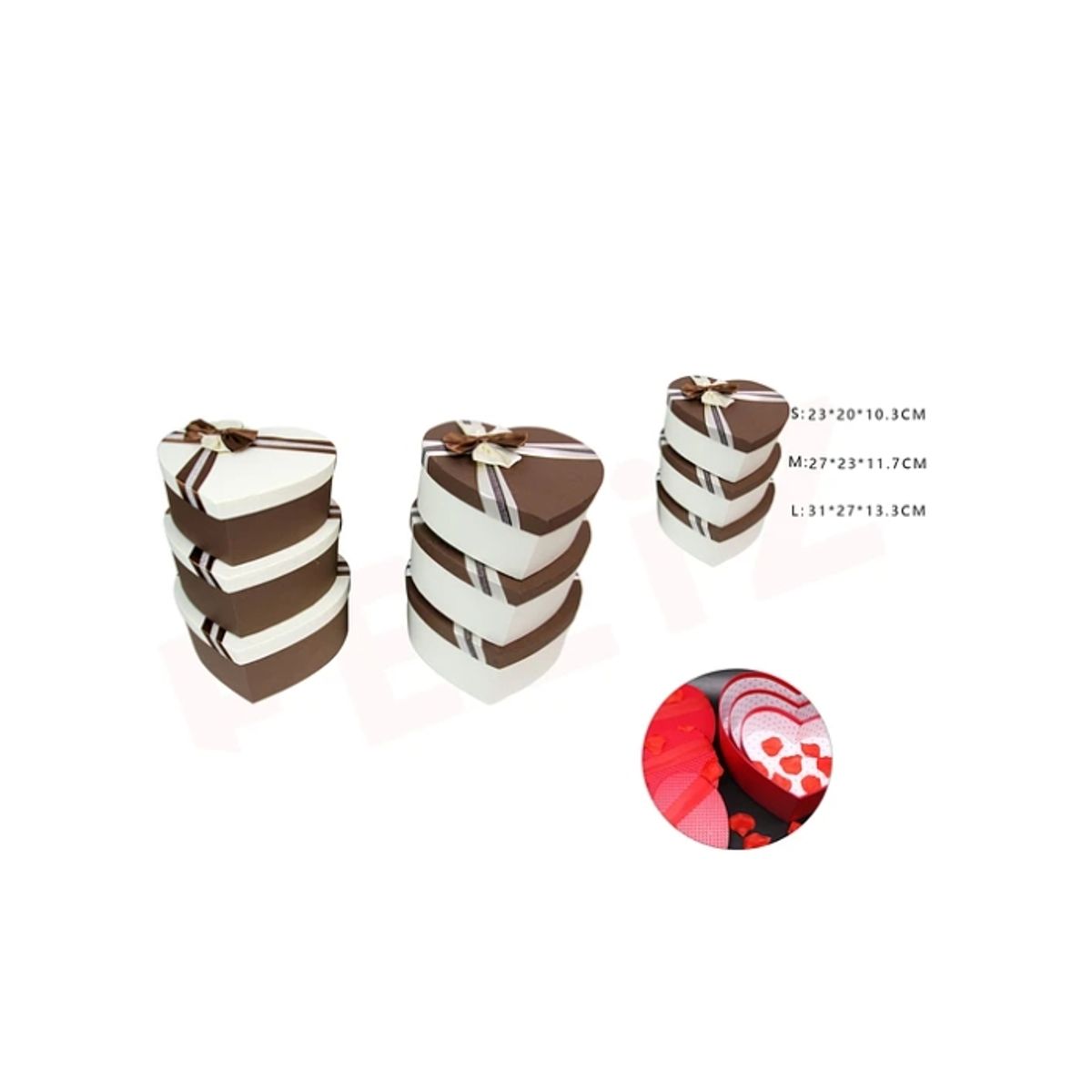 GENERICO - Caja De Regalo Corazon Marron Dia De La Madre