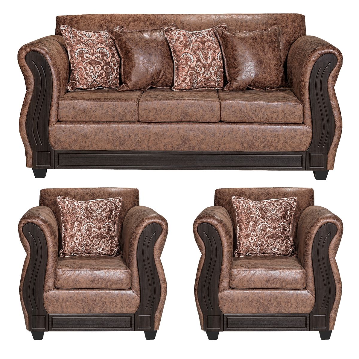 ADONIS LEUDH - Living 3+1+1 Caburgua Envejecido Café Claro.