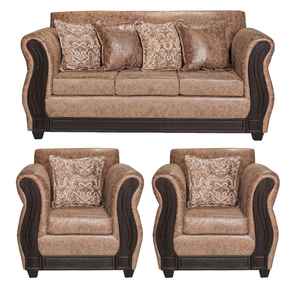 ADONIS LEUDH - Living 3+1+1 Caburgua Envejecido Café Terracota