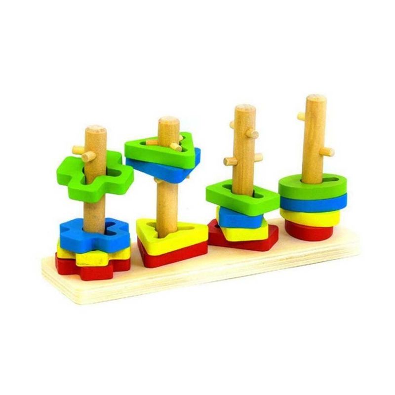 GENERICO - Encaje Motricidad Figuras Juguete Didáctico Niños 4 Torres