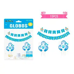 GENERICO - Set De Cumpleaños Fiesta Temática Para Perros Celeste