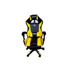 GENERICO - Silla Gamer Luz Rgb Parlante Reposapiés Masajeador Lumbar Amarilla