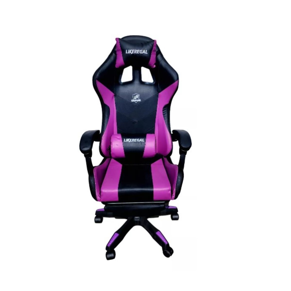 Silla Gamer Luz Rgb Parlante  Reposapiés Masajeador Lumbar Morado, marca GENERICO - Foto Principal
