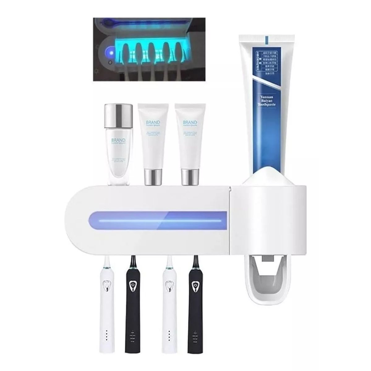 GENERICO - Dispensador De Pasta Crema Dental Esterilizador Uv Dientes