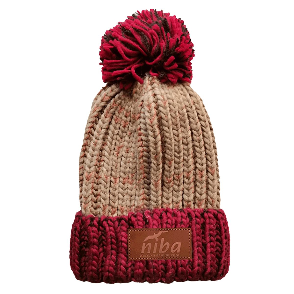 NIBA - Gorro lana Enladrillado RojoCafé Niba