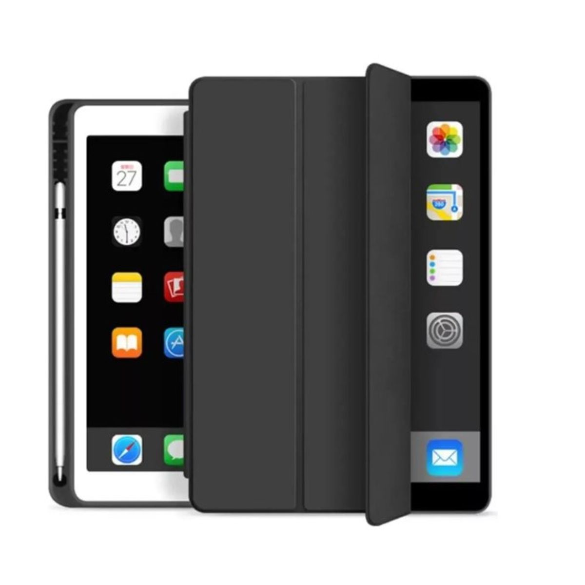 GENERICO - Carcasa Funda Smart Cover Para iPad 7/8/9 Gen 10.2 - Diseño Negro