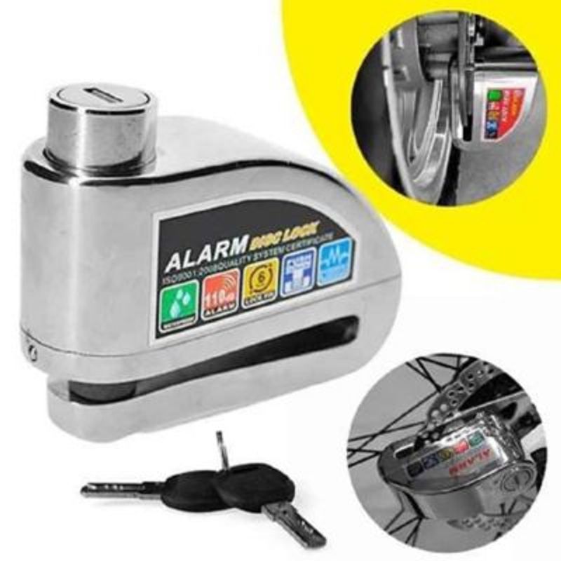 GENERICO - Candado Freno Disco Moto Bici Alarma Bloqueo Antirrobo Xl
