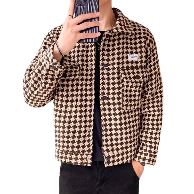 D'JOE - Chaqueta Mezcla Lana Cazadora Hombre