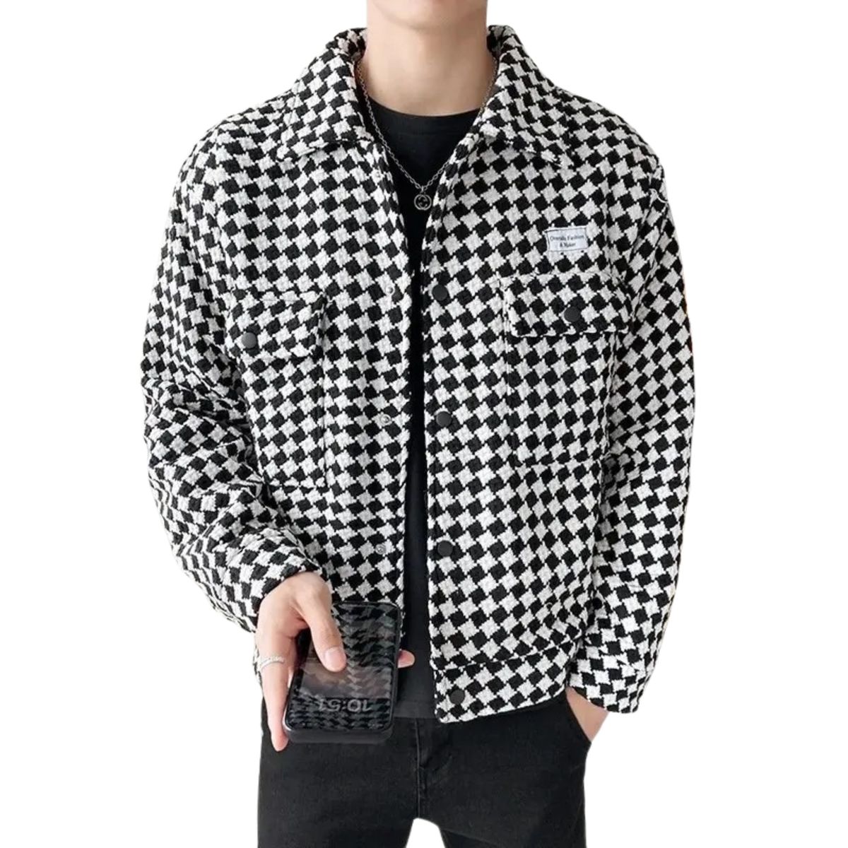 D'JOE - Chaqueta Mezcla Lana Cazadora Hombre