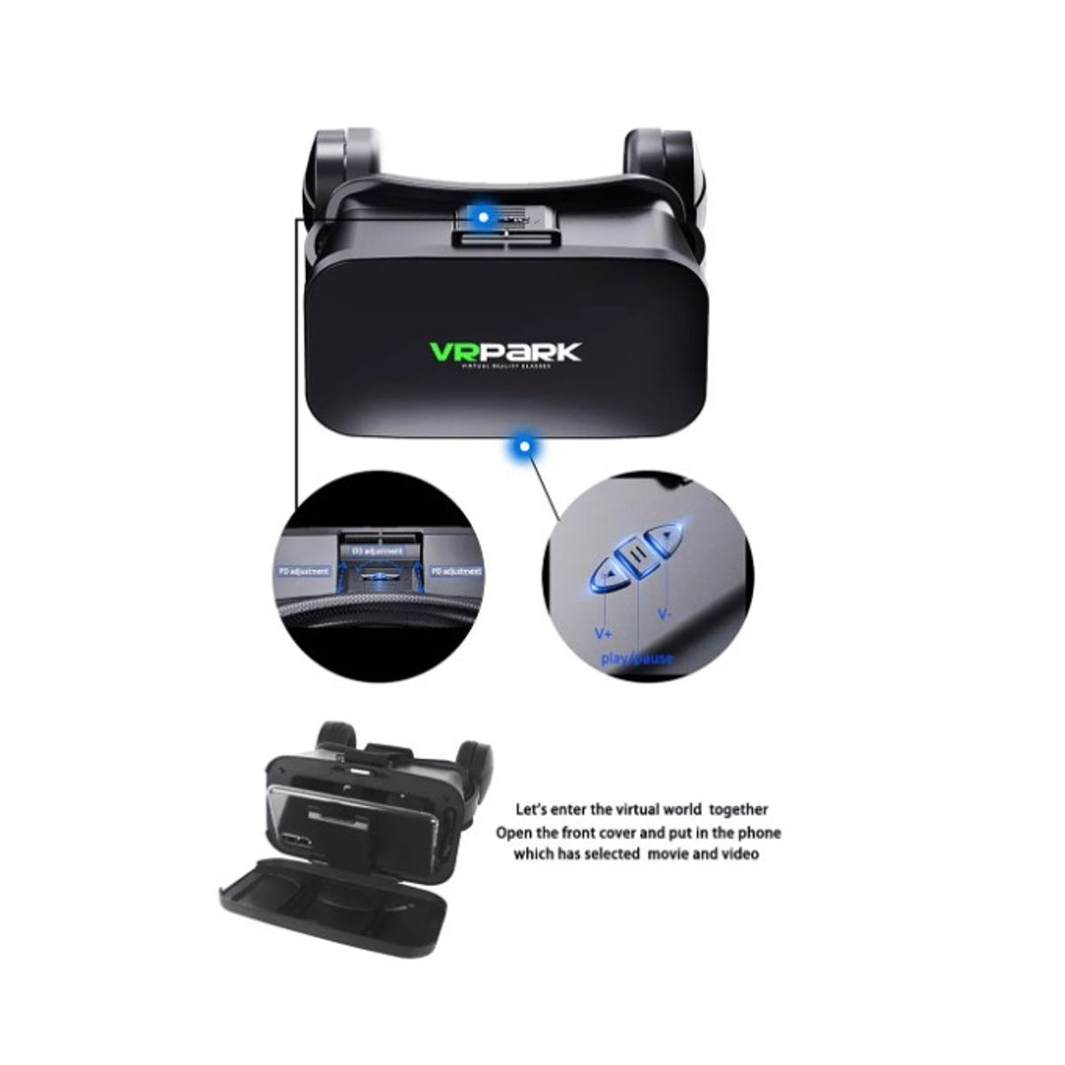 GENERICO - Lentes Vr Realidad Virtual 3d Universal Control Remoto Gamer