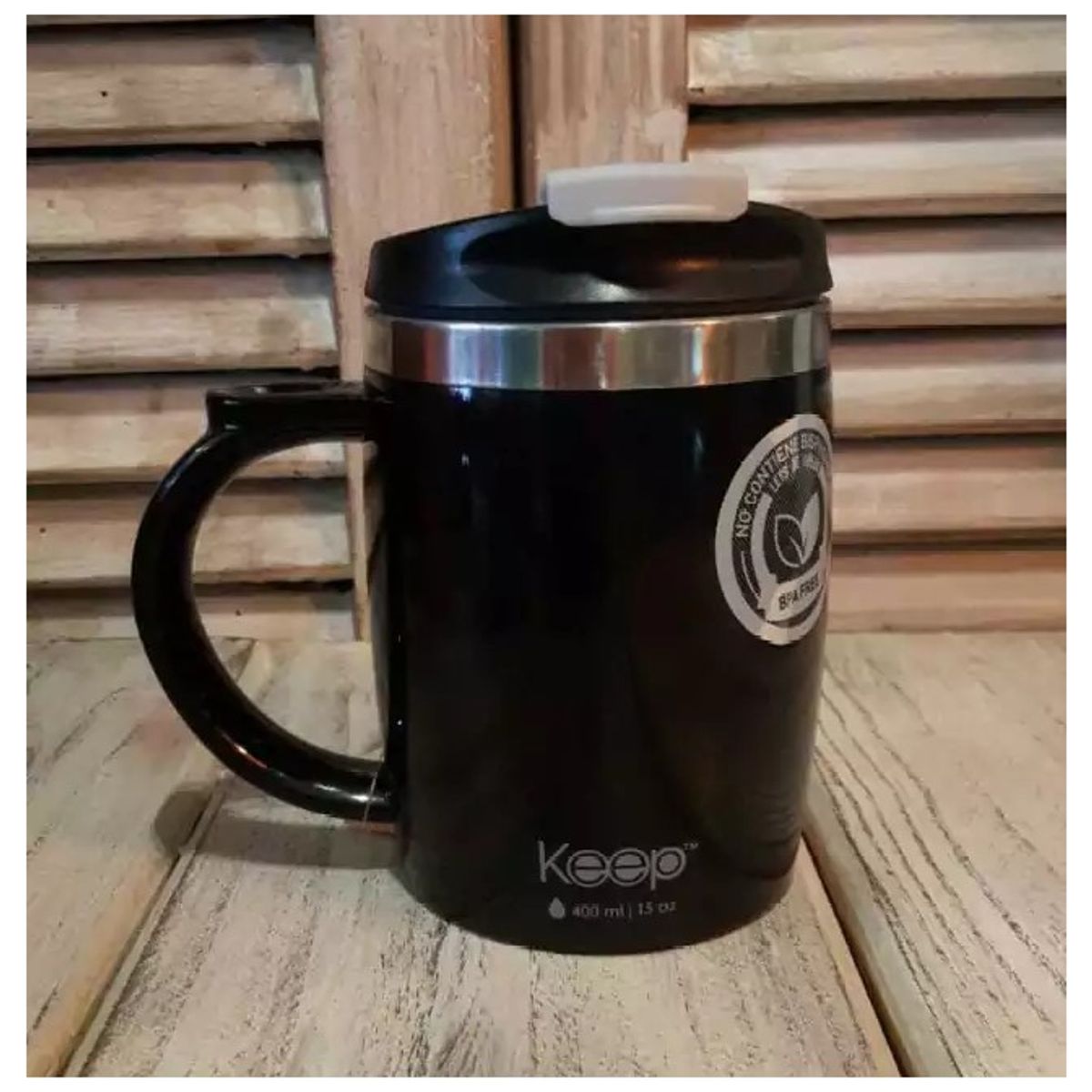 GENERICO - Mug Termico Keep Taza Café Té Desayuno Termo 400ml Negro