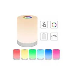 GENERICO - Luz De Noche Recargable 7 Colores Lámpara De Mesa Con Sensor