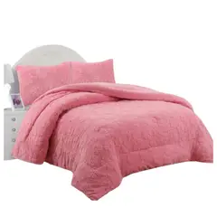 GENERICO - COBERTOR PLUMON KING ROSA TEXTURIZADO FLOR CON CHIPORRO TF