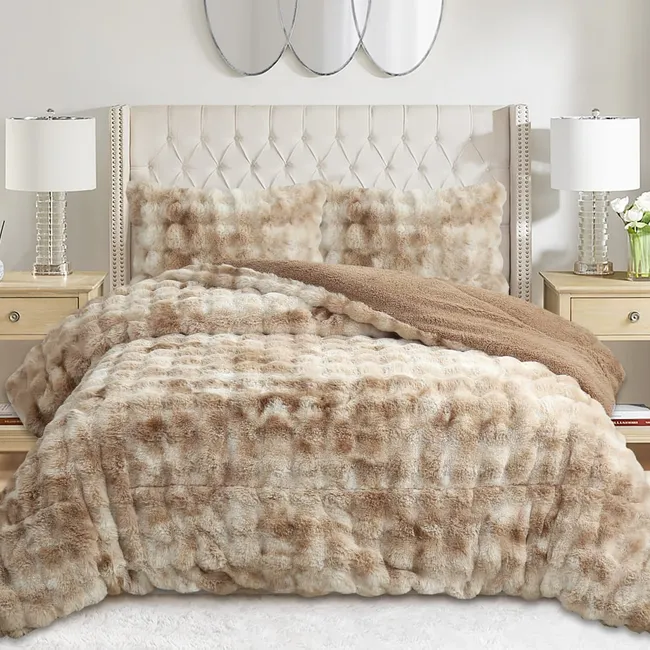 GENERICO - PLUMON  2 PLAZA BEIGE JASPEAD QUITA FRIO PIEL DE OVEJO CON CHIPORRO TF