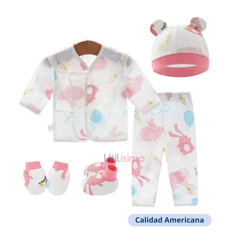 JUMP KIDS - Set Recien Nacido Conejo Rosa Niña Jump Kids 100% Algodón