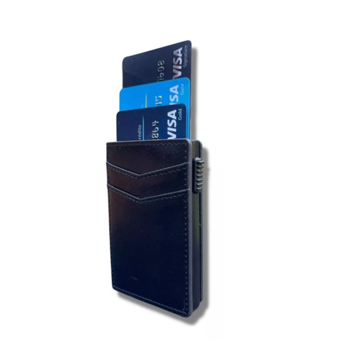 GENERICO - Billetera Tarjetero Cuero Pu Negro Antirobo Rfid