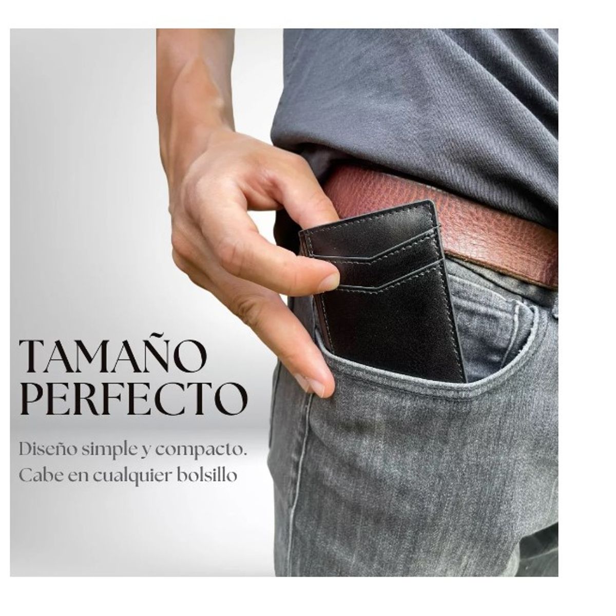GENERICO - Billetera Tarjetero Cuero Pu Negro Antirobo Rfid