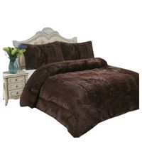 COBERTOR CAFE PELUDO PLUMON INVIERNO CON CHIPORRO 2 PLAZA TF