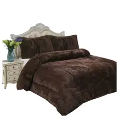GENERICO - COBERTOR CAFE PELUDO PLUMON INVIERNO CON CHIPORRO 2 PLAZA TF