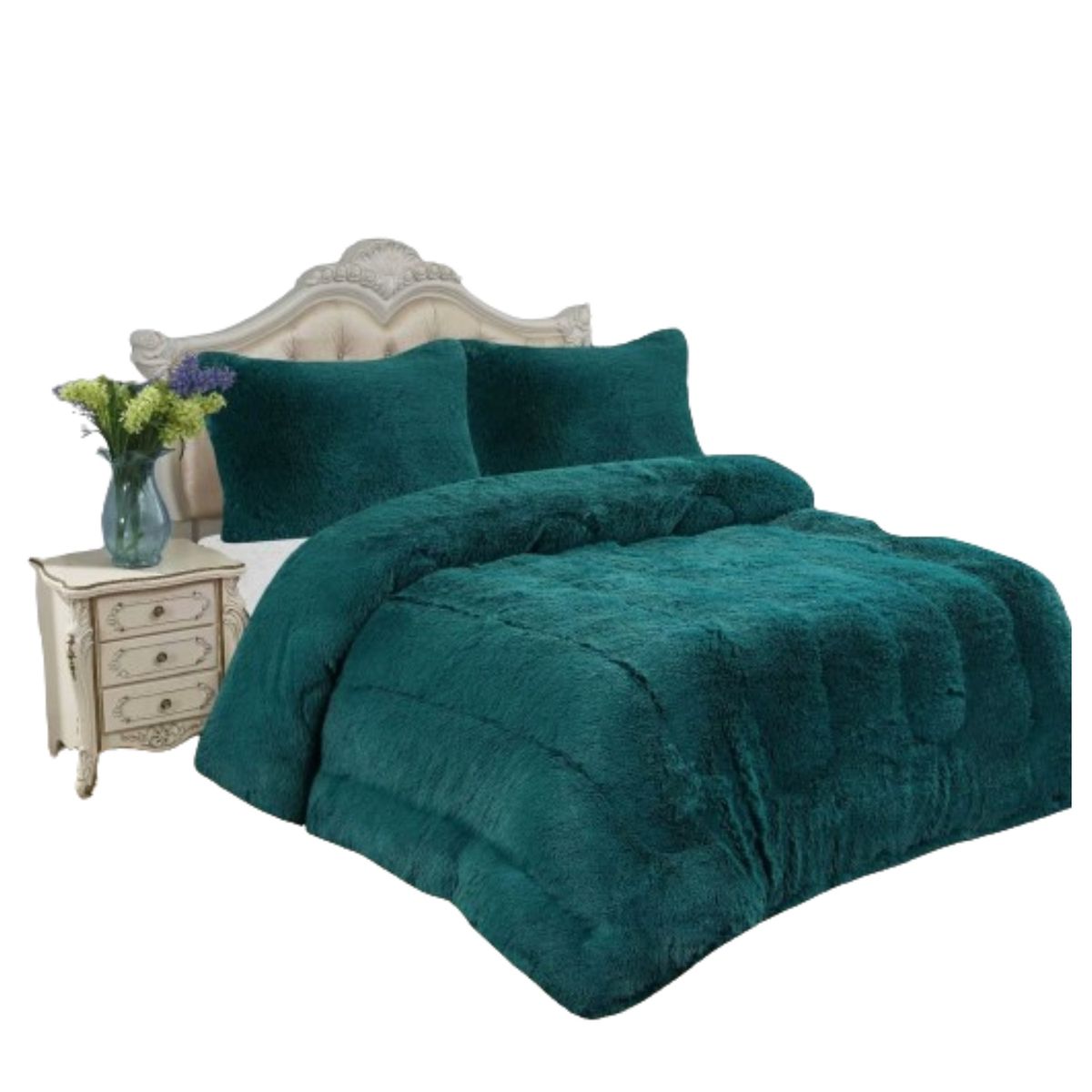 GENERICO - COBERTOR PLUMON 1.5 PLAZA PELUDITO CON CHIPORRO VERDE TF