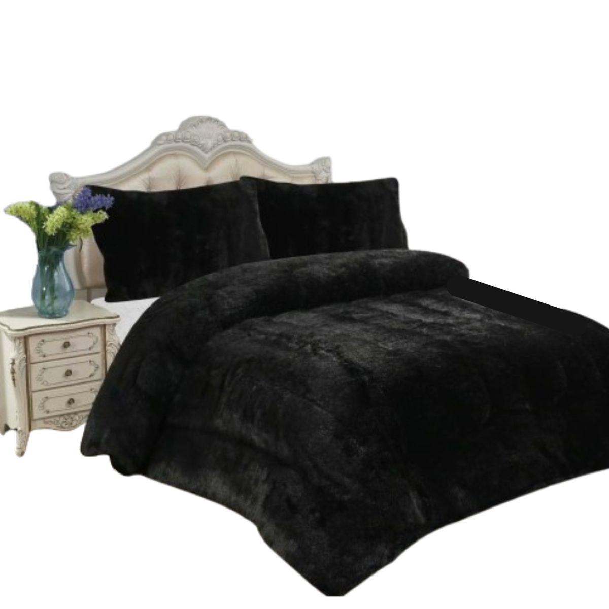 GENERICO - COBERTOR PLUMON 1.5 PLAZA PELUDITO CON CHIPORRO NEGRO TF