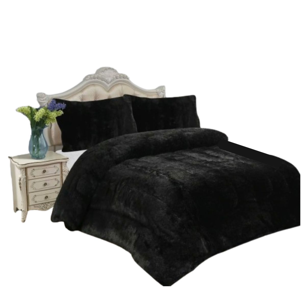 GENERICO - COBERTOR PLUMON 1.5 PLAZA PELUDITO CON CHIPORRO NEGRO TF