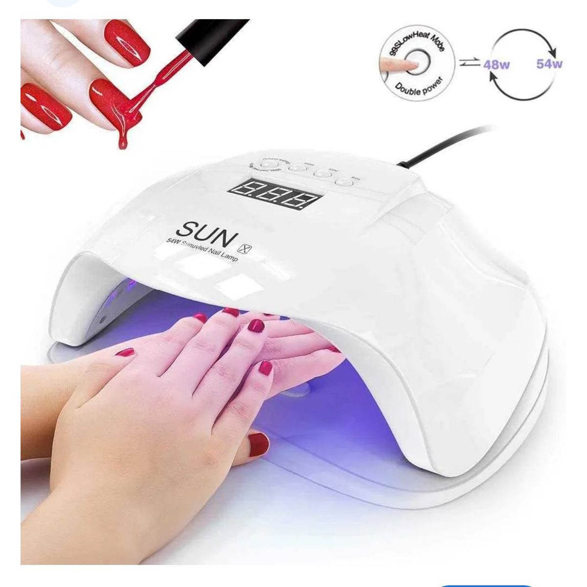 GENERICO - Lampara De Uñas Uv Profesional Secador Uñas Led Con Pantalla
