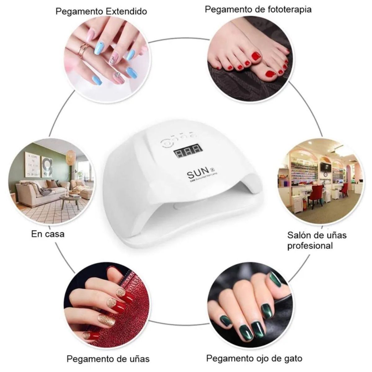 GENERICO - Lampara De Uñas Uv Profesional Secador Uñas Led Con Pantalla