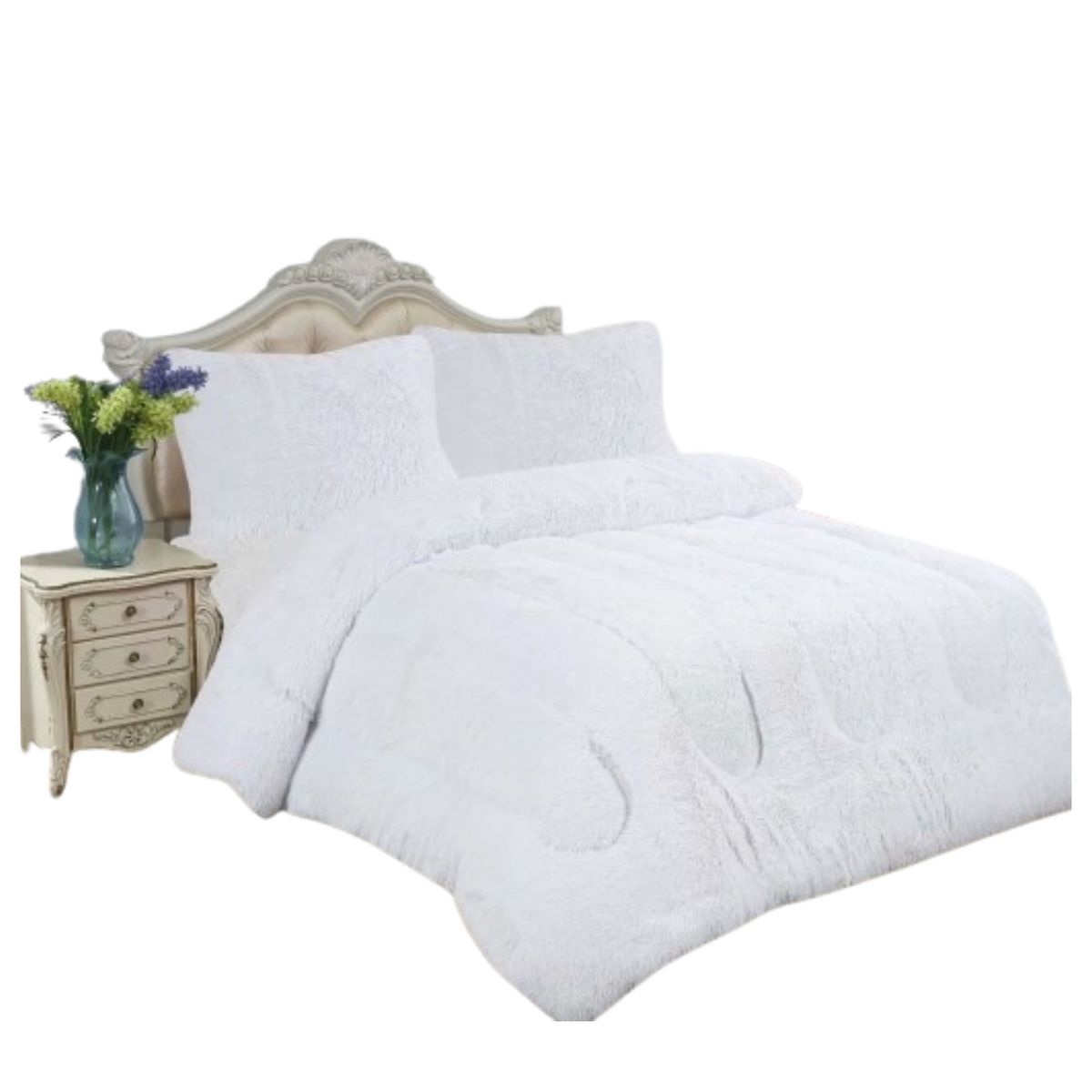 GENERICO - COBERTOR PLUMON 1.5 PLAZA PELUDITO CON CHIPORRO BLANCO TF