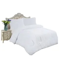 GENERICO - COBERTOR BLANCO PELUDO PLUMON INVIERNO CON CHIPORRO 2 PLAZA TF