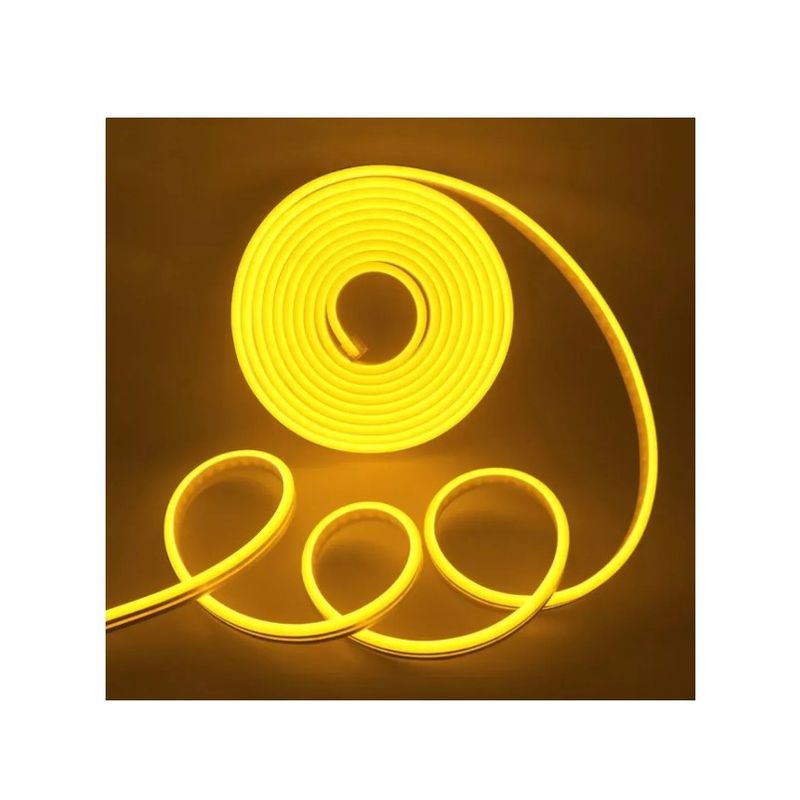 GENERICO - Tira Luz Led Neon 5 Metros Flexible Con Transformador 12v Amarillo