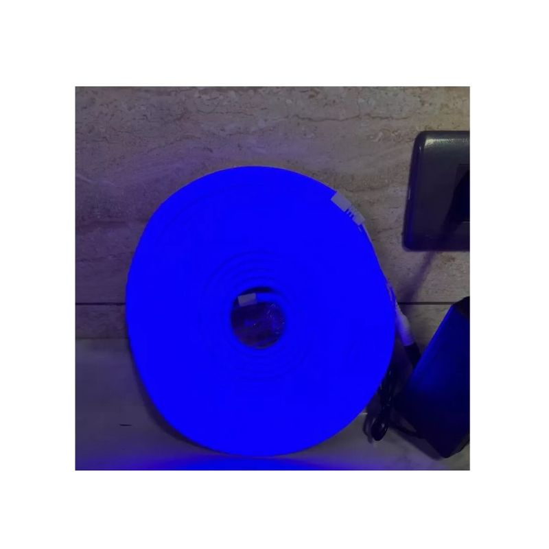 GENERICO - Tira Luz Led Neon 5 Metros Flexible Con Transformador 12v Azul