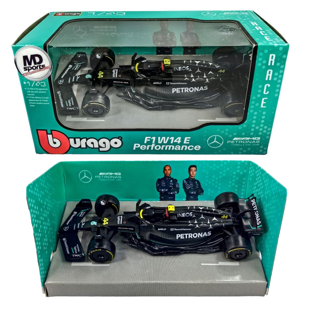 BBURAGO - Auto F1 Mercedes W14 2023 44 Lewis Hamilton Caja Normal 1:43
