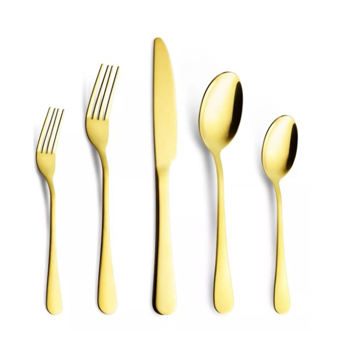 GENERICO - Juego De Cubiertos De Acero Inoxidable, 30 Piezas Dorados