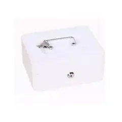 GENERICO - Caja De Seguridad Metálica Acero Inoxidable 2 Llaves, Color Blanco