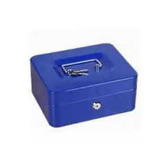 GENERICO - Caja De Seguridad Metálica Acero Inoxidable 2 Llaves, Color Azul