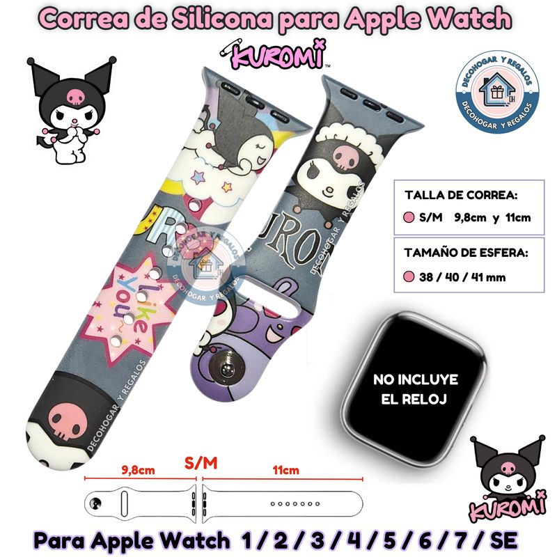 GENERICO - Correa Para Apple Watch Kuro Personajes 38-40-41MM SM